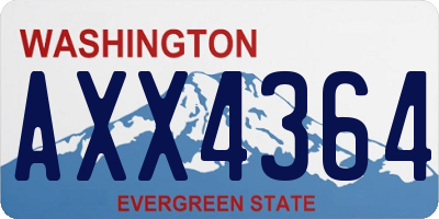 WA license plate AXX4364