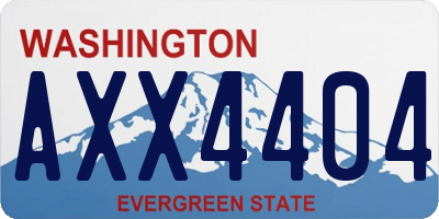 WA license plate AXX4404