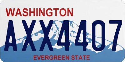 WA license plate AXX4407
