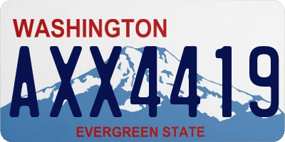 WA license plate AXX4419