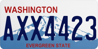 WA license plate AXX4423
