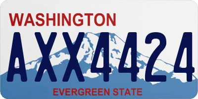 WA license plate AXX4424