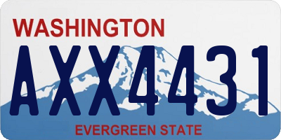 WA license plate AXX4431