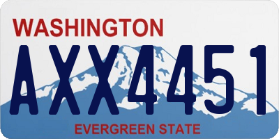 WA license plate AXX4451