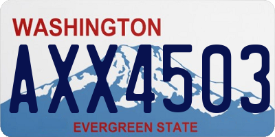WA license plate AXX4503
