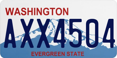 WA license plate AXX4504