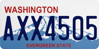 WA license plate AXX4505