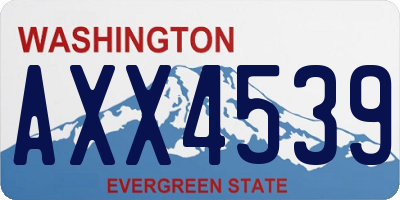 WA license plate AXX4539