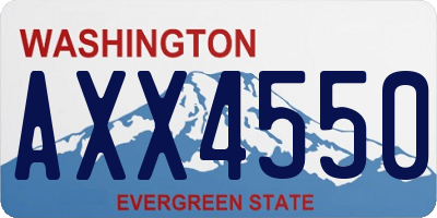 WA license plate AXX4550