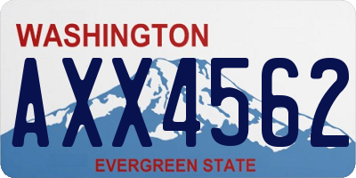 WA license plate AXX4562