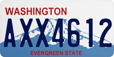 WA license plate AXX4612