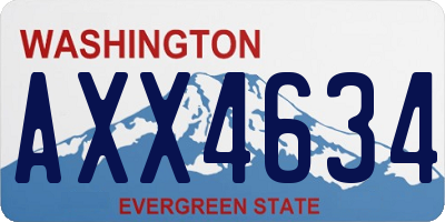 WA license plate AXX4634
