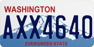 WA license plate AXX4640