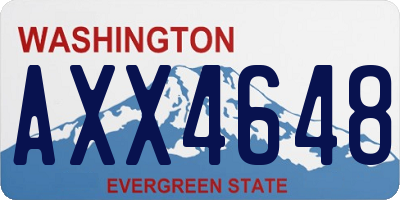 WA license plate AXX4648