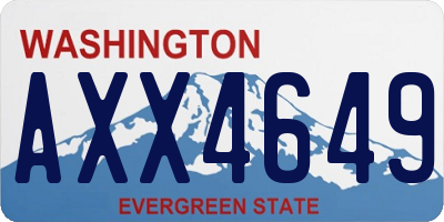 WA license plate AXX4649