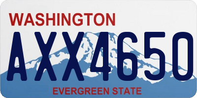 WA license plate AXX4650