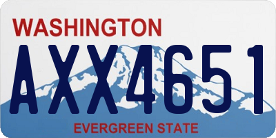 WA license plate AXX4651