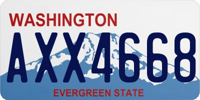 WA license plate AXX4668