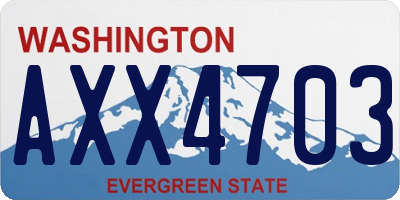 WA license plate AXX4703