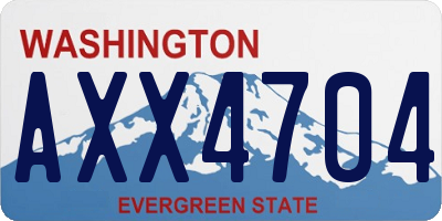 WA license plate AXX4704