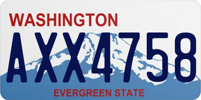 WA license plate AXX4758