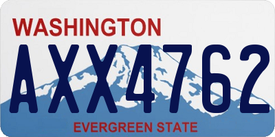 WA license plate AXX4762
