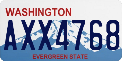 WA license plate AXX4768