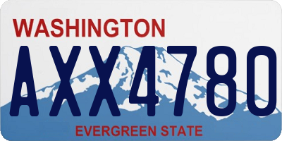 WA license plate AXX4780
