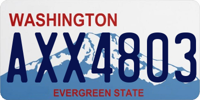 WA license plate AXX4803