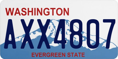 WA license plate AXX4807