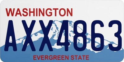 WA license plate AXX4863