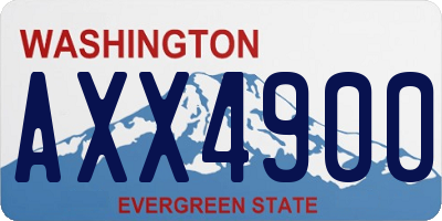 WA license plate AXX4900