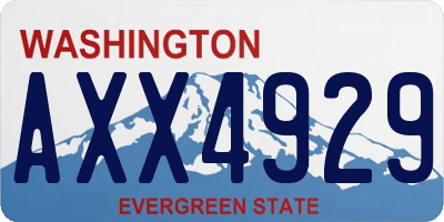 WA license plate AXX4929