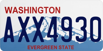 WA license plate AXX4930