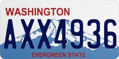 WA license plate AXX4936