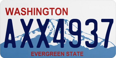 WA license plate AXX4937