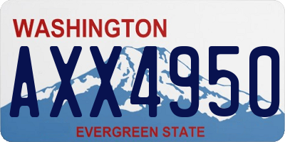 WA license plate AXX4950
