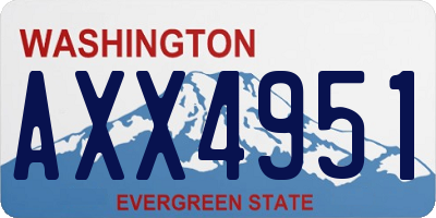 WA license plate AXX4951