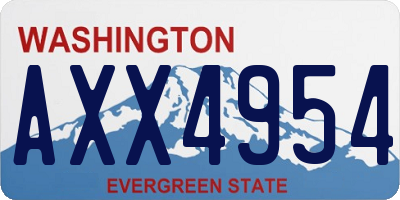 WA license plate AXX4954