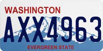 WA license plate AXX4963
