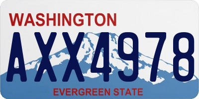 WA license plate AXX4978