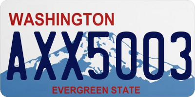 WA license plate AXX5003