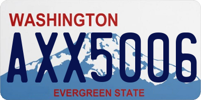 WA license plate AXX5006