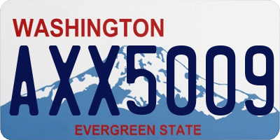WA license plate AXX5009