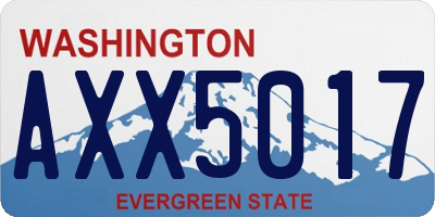 WA license plate AXX5017