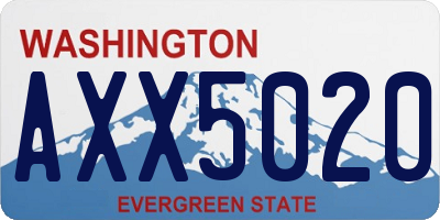 WA license plate AXX5020
