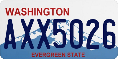 WA license plate AXX5026