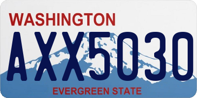 WA license plate AXX5030