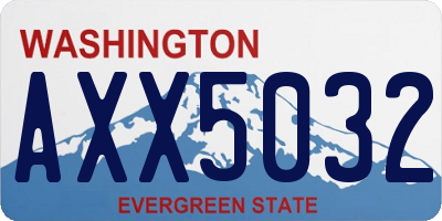 WA license plate AXX5032