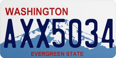 WA license plate AXX5034